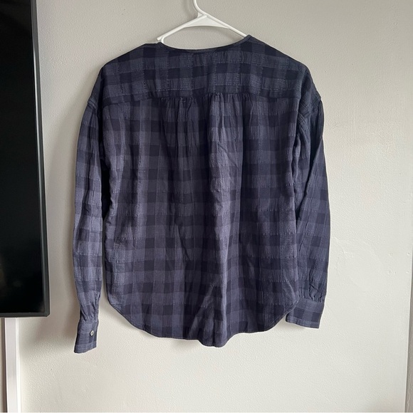Alex Mill Navy Checkered Blouse - Picture 7 of 7